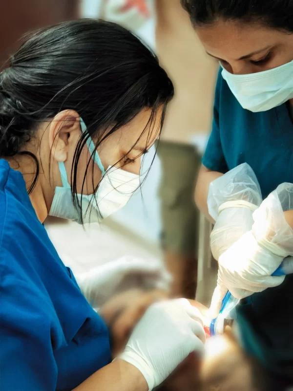 Dr Magda Hanna and colleague at work